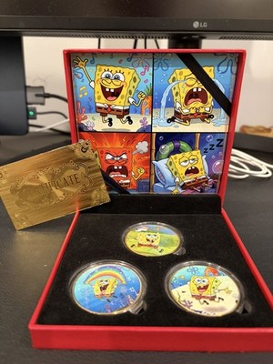 SpongeBob Square Pants 24k Gold Plated Collectible Coin Set (3)