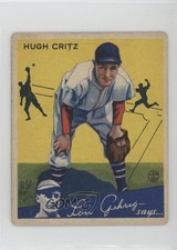 1934 Goudey Big League Chewing Gum R320 Hughie Critz #17 n8a