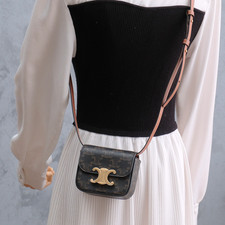 CELINE Triomphe Claude Shoulder Bag Crossbody MINT
