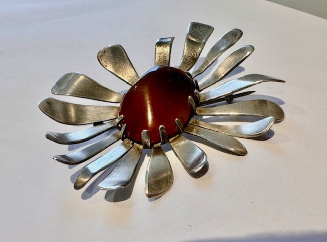 Womens Large Vintage Solid Silver 925 Artisan Bro… - image 3