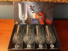 4 Cristal d’Arques France “LONGCHAMP” 11.75oz Iced Tea Goblets In Box