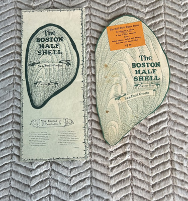 The Boston Half Shell Restaurant , Seafood, Grotto (lot Of 2) Boston Ma