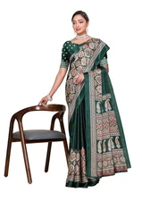 Women's Traditional Printed || Soft and Smooth Saree || Blouse(Unstitched)