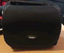 Vivitar Black Canvas Compact Camera Case Pouch with Handle for Compact Cameras