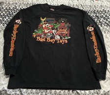 Vintage Harley Davidson Taz Looney Tunes Christmas Bad Toys Long Sleeve USA XL