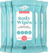 Body Wipes XL Shower Wipes Body Wipe for Adults Bathing, Traveling, Camping, Gym