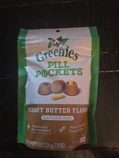 GREENIES Pill Pockets Natural Dog Treats Peanut Butter Flavor Capsule 30 Ct