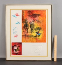 HOI LEBADANG Signed Ltd. Ed. Abstract Expressionist Intaglio Lithograph Print NR