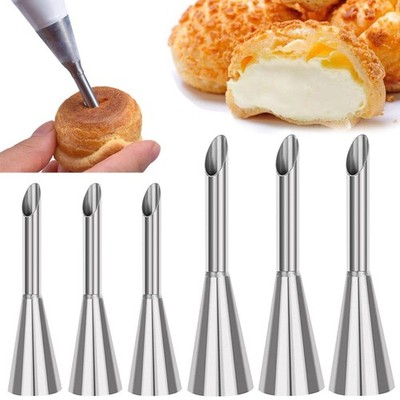 Boquilla de acero inoxidable larga para decorar con glaseado cremoso