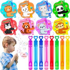 FLYSNK 32 Pack Valentines Day Gifts for Kids Classroom Mini Bubble Wands...