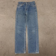 VTG 90s Levis 501 Jeans Mens 28x32 Blue Denim Logo Straight Leg Paper Tag