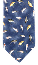 Vintage Celebrations Necktie Tie 100 Silk Novelty Fishing Lures 59 x 3.75