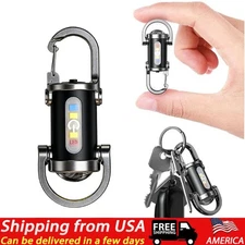 Super Bright LED Mini Flashlight USB Rechargeable Pocket Keychain Torch - 2025