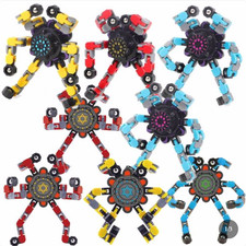 8 Pcs Transformable Fidget Spinner Robot Chain Toys Sensory Stress Relief Set