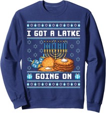 I Got A Latke Going On Funny Hanukkah Pajama Unisex Crewneck Sweatshirt
