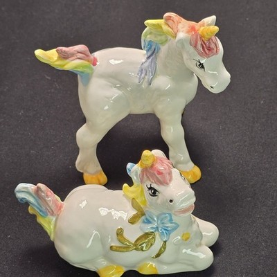 Porcelain Unicorns (Set of 2) 1988-89 Trippie's Inc Made In Taiwan R.O.C.