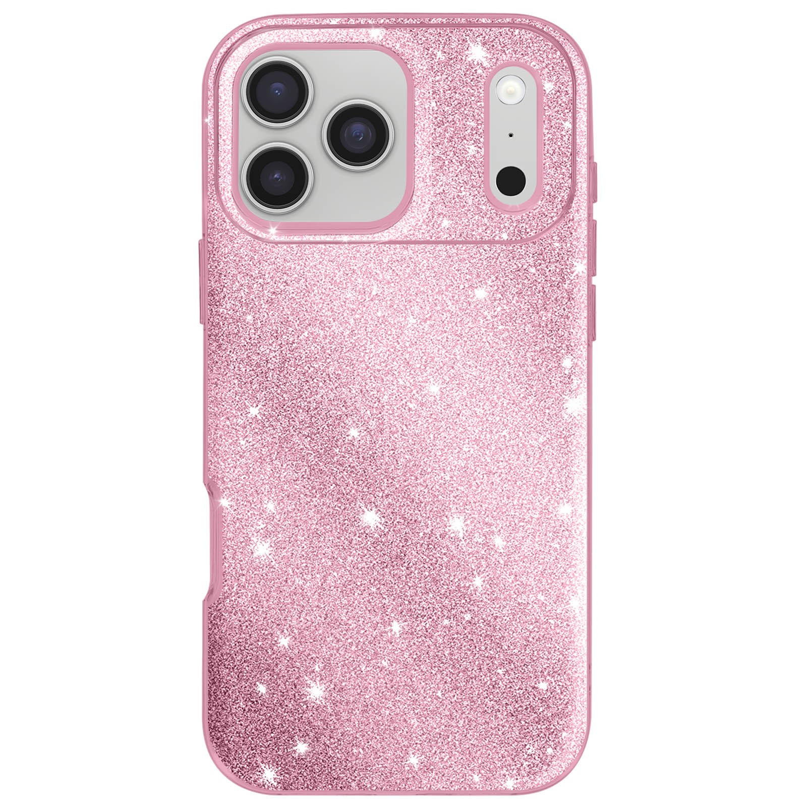 Coque iPhone 17 Pro Max rose paillettes Avizar : évitez les rayures grâce au double matériau