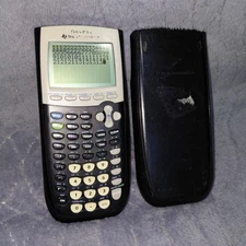 Texas Instruments TI-84 Plus Graphing Calculator Black with Cover - Works - Wear