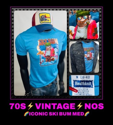VTG 80's USA WINTER SPORTS OLYMPICS Party Snowboard X-Games Beer SKI BUM T-Shirt