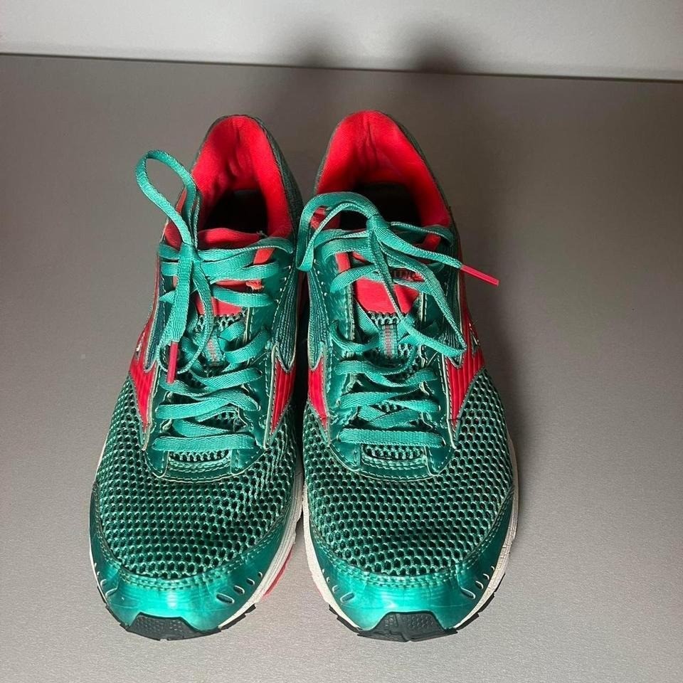 Mizuno Running Shoes Sneakers Athletic Lightweight Green Red Women's thumbnail 4