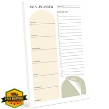 Magnetic Meal Planner Notepad, 6x9 Weekly Fridge Menu Organizer