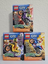 LEGO City Stuntz Lot: 60296 Wheelie, 60297 Demolition & 60298 Rocket Stunt Bike