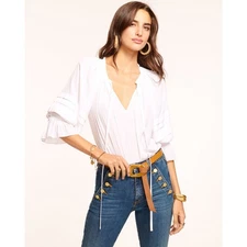 Ramy Brook NWT Randi Ivorg Satin Blouse size XS