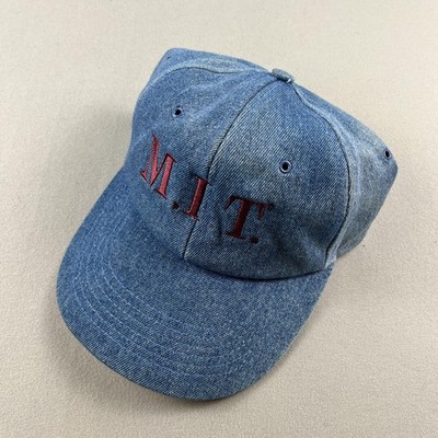 Vintage MIT Hat Cap Strapback 7-1/4 Blue Denim Massachusetts Institute College