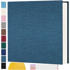 Photo Album Self Adhesive Pages, 60 Pages Magnetic Scrapbook Albums with Stic...