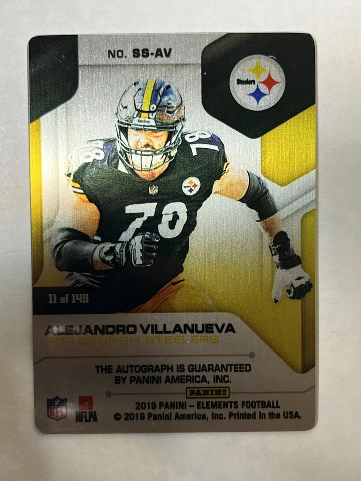 2019 Elements Alejandro Villanueva Auto /149 Metal - Image 2 of 2