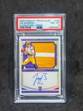 🏆2020 National Treasures Collegiate Joe Burrow RC Jersey ON CARD Auto /25 PSA 8