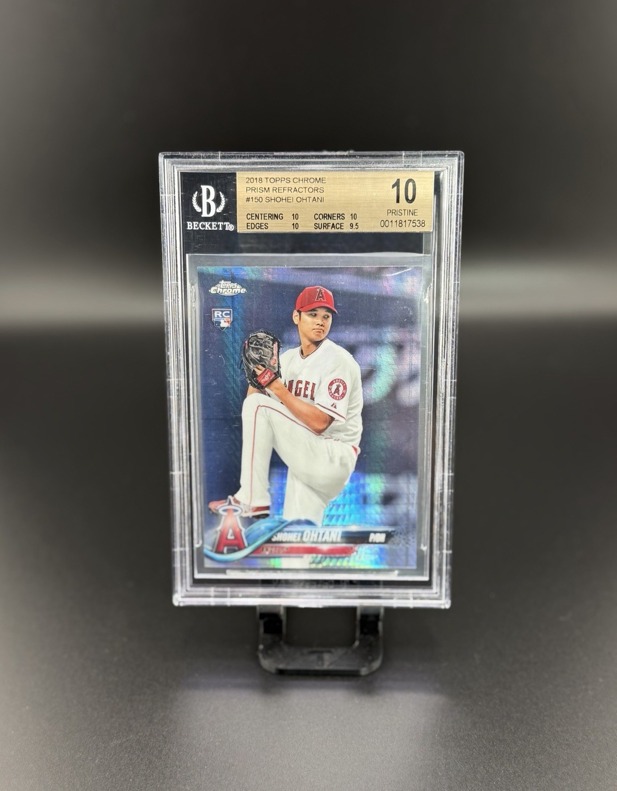 2018 TOPPS CHROME PRISM REFRACTOR #150 SHOHEI OHTANI ROOKIE RC Pristine 10