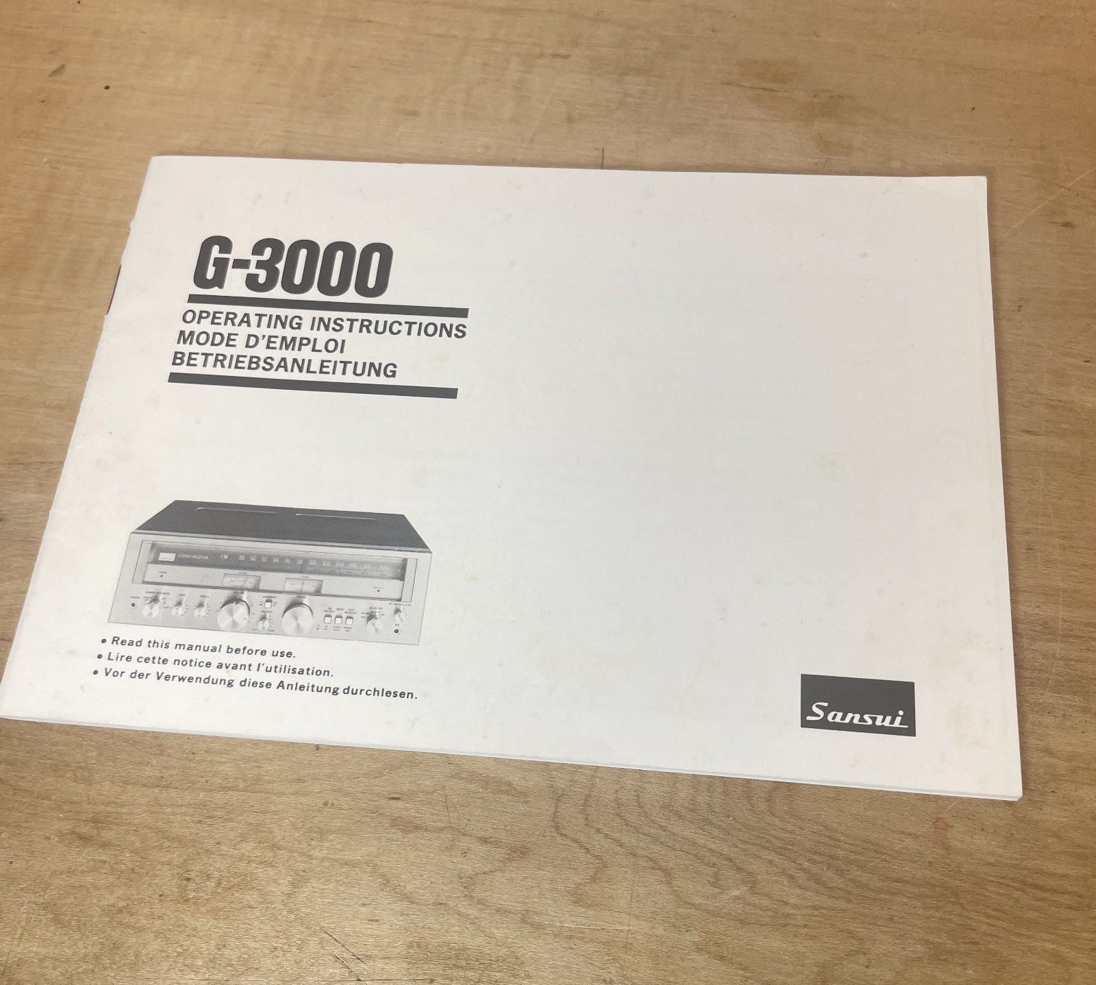 Original Sansui G-3000 Operating Instructions Manual - Multilingual