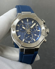 Tissot T-Race Quartz 38mm Blue Dial Rubber Men's Watch T141.817.17.041.00