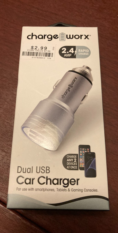 Charge Worx Dual USB Car Charger, Rapid Charge - used/functional