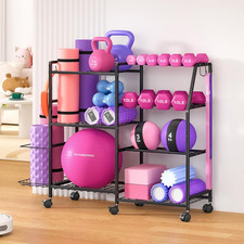 Dumbbell Rack, Weight Rack for Home Gym, Yoga Mat Storage Rack, Exercise Equipme