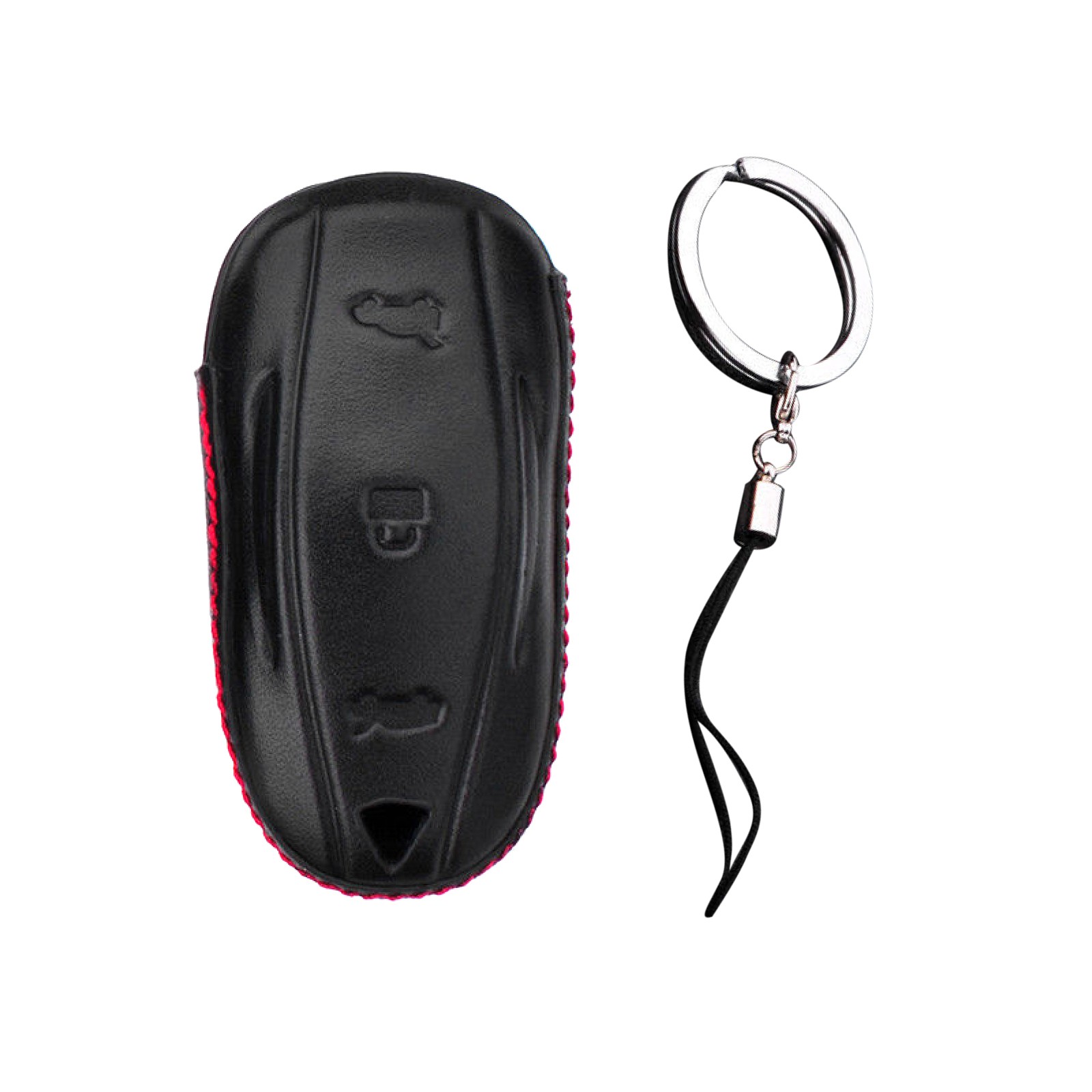 Black Car Key Cover Bag Protector Case With Chain For Tesla Model S/X Fob