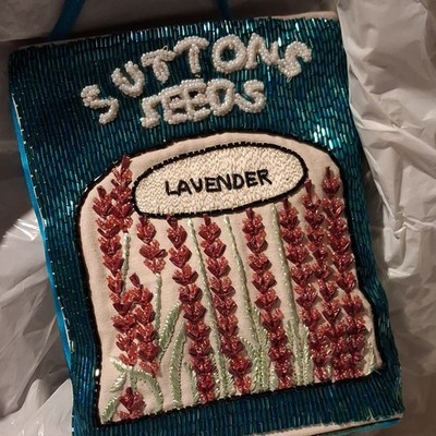 SUPER RARE*** ANYA HINDMARCH LAVENDER SEED HAND BEADED BAG COLLECTORS ITEM