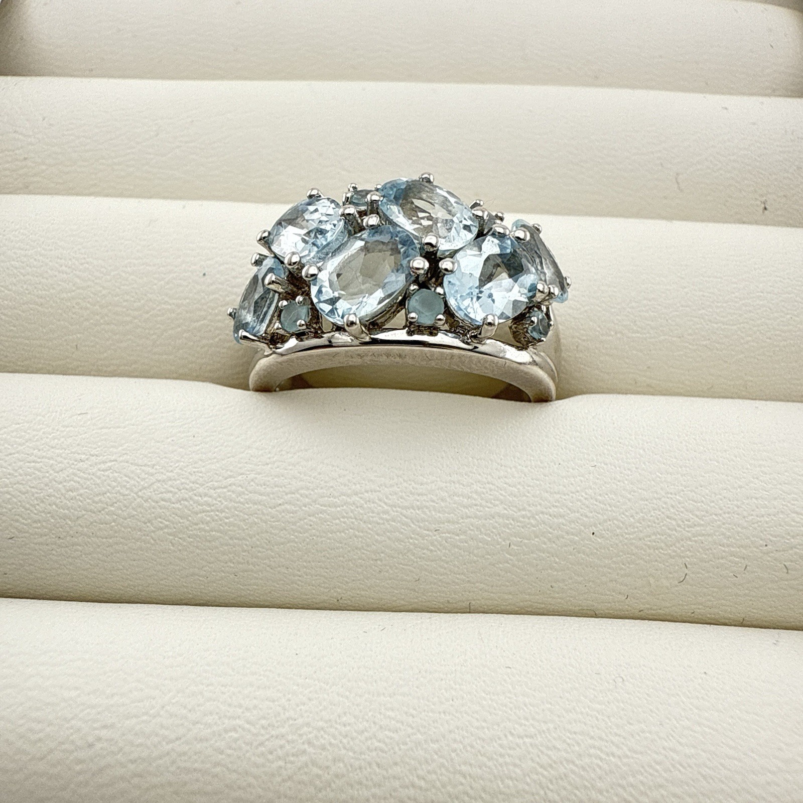 Chuck Clemency Sterling Silver Ring Blue Gemstone… - image 3