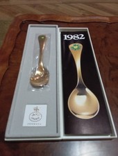 Georg Jensen Solid Silver Gilded 1982 Winter Aconite Spoon Vintage