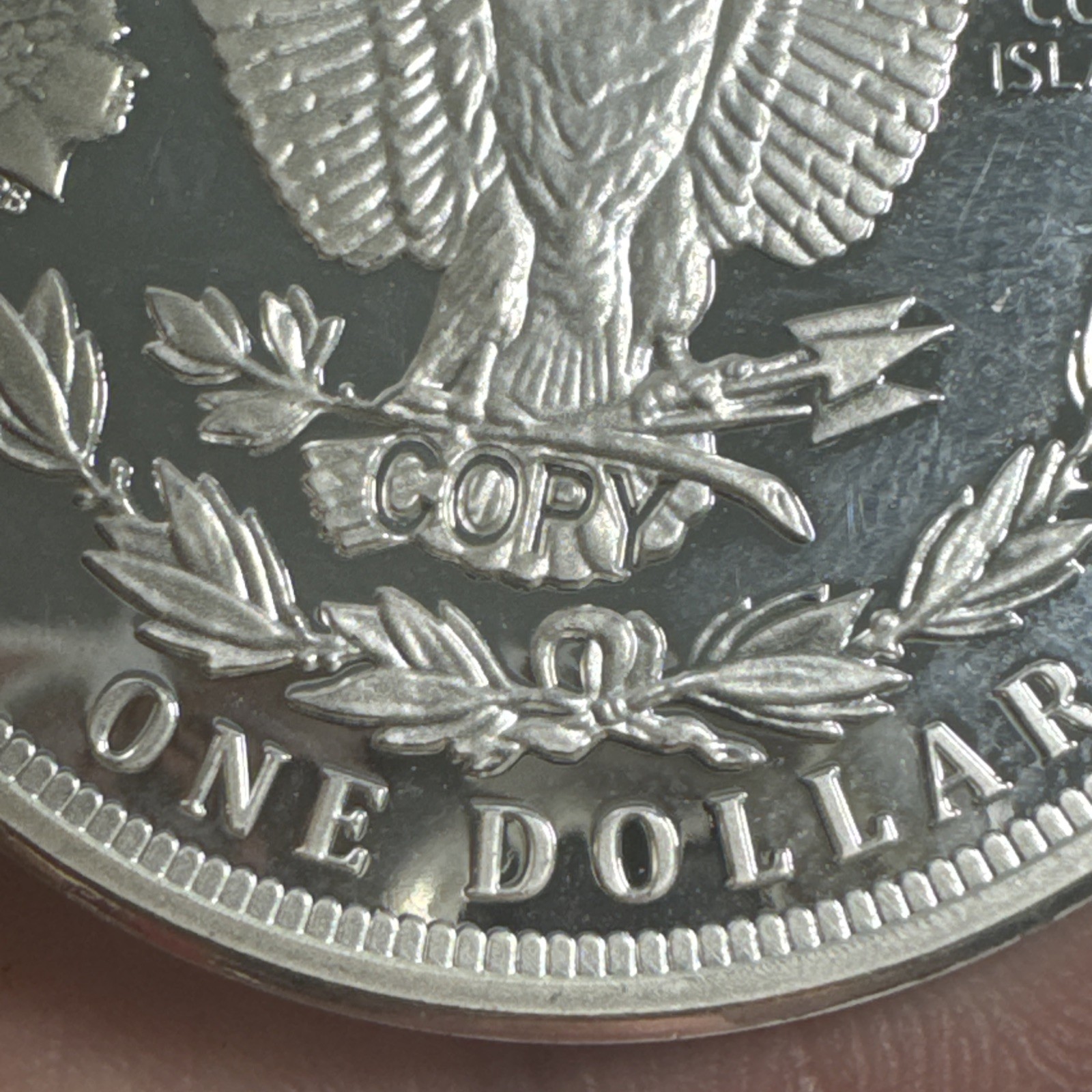 1964 Morgan One Dollar “Copy” Coin Cook Islands 2018 Reverse Fantasy Piece NM