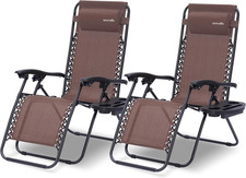 Set Di 2 Sedie Sdraio Reclinabili Da Giardino, Struttura in Rete D’Acciaio, Sedi