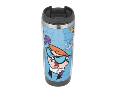 Dexter's Labor 90er Travel Mug Thermo Isoliert Edelstahl Kaffeetasse