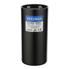 216-259 uF MFD 330 VAC 50/60 Hz Round Motor Start Capacitor CD60 Single Phase