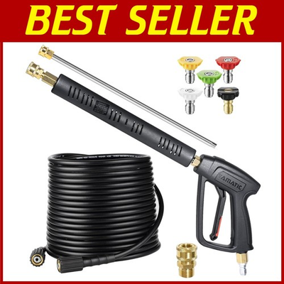 #ad 4000PSI Pressure Washer Gun Kit 50ft Hose Swivel Connector $150.09