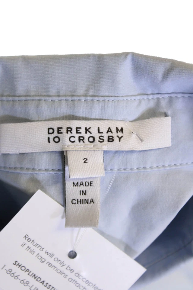 Vestido plisado top con cuello de algodón multicolor talla 2 10 Crosby Derek Lam para mujer Foto 4 de 4