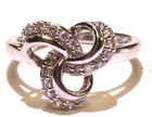 10k white gold .18ct SI2 H round diamond ring 2.5g womens Love knot cluster 6 — photo 5