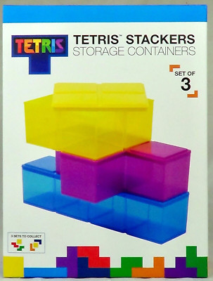 TETRIS STAPLER AUFBEWAHRUNGSBEHÄLTER (BLAU, LILA & GELB)