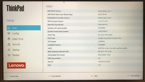 Lenovo ThinkPad E14 14" Laptop i5-10210U 16GB RAM 256GB NVMe - Picture 2 of 7