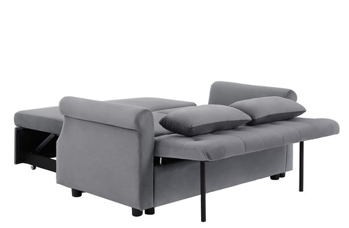 Artemax 55'' Modern Shiny Velvet Convertible Loveseat Sleeper Sofa Couch w/ 2 Lu - Picture 11 of 12